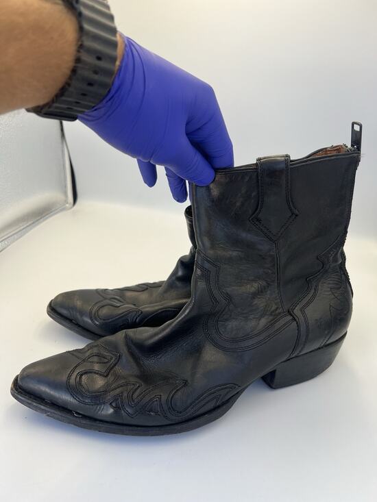 Frye Other - Frye Lou Overlay Exotic Leather 87592 Mens Black Cowboy Western Boots Size 11